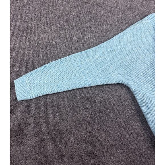 Cabi Medium Frosty Sweater Blue Crochet V-Neck Womens Cotton Blend 4282 - Picture 14 of 14